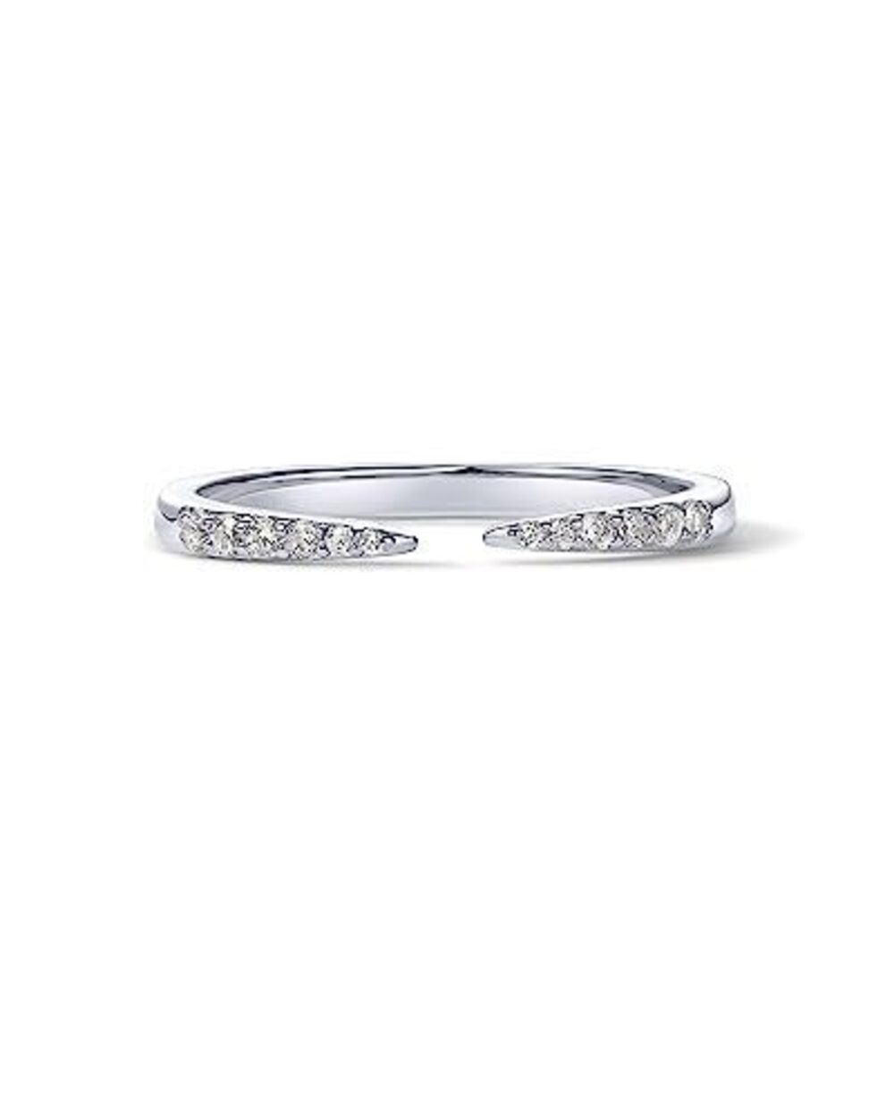 1548 18K White Gold Plated Open Eternity Ring | Cubic Zirconia Stacking